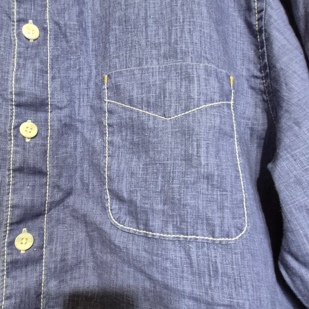 Tommy Bahama Relax Linen Men XXL Long Sleeve Shirt Blue Lightweight Marlin Logo - Picture 5 of 11